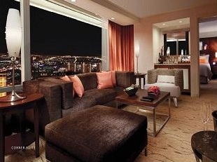 aria corner suite showing vegas view