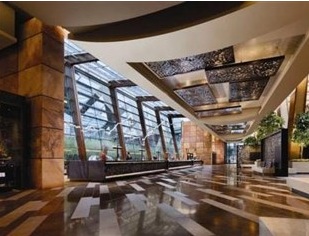 lobby of aria resort showing natural light