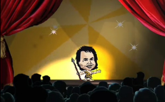 half price show at harrahs, defending the caveman