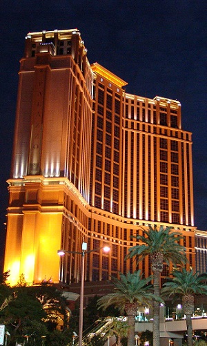 uplit facade of palazzo