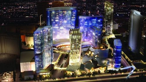 aerial view of aria and citycenter