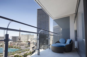 the cosmopolitan las vegas balcony faces the bellagion fountains