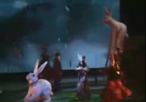 giant fur rabbits are part of the show Criss Angel Believe with Cirque du Soleil at Luxor Hotel and Casino