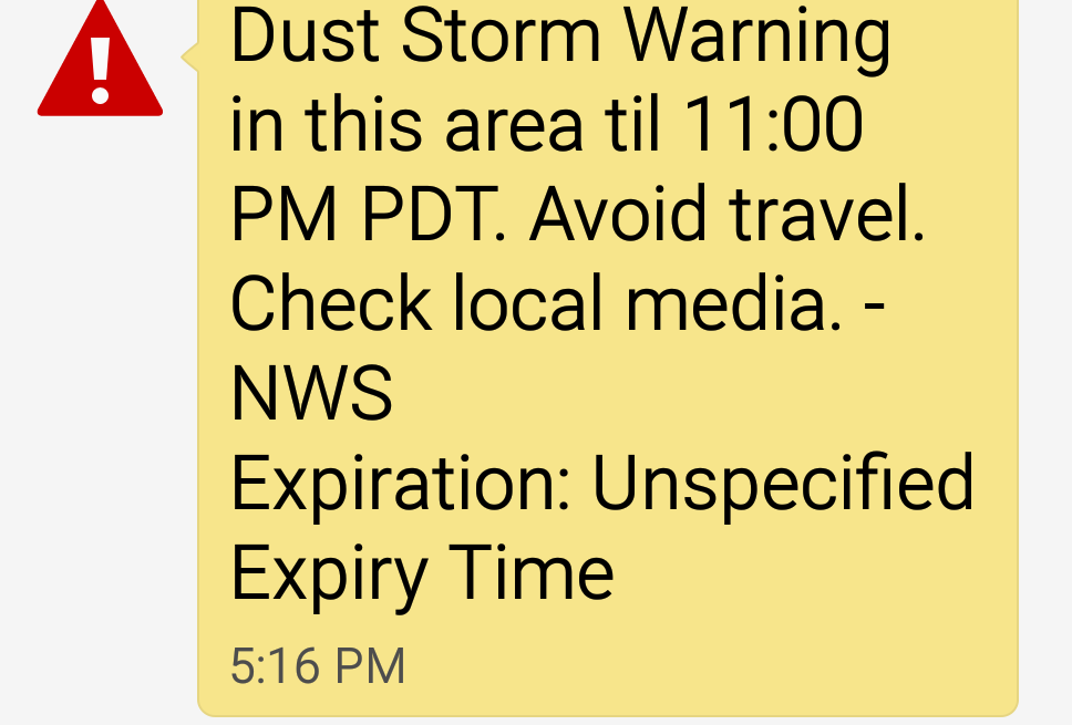 Dust Storms are common and can even be dangerous in Las Vegas