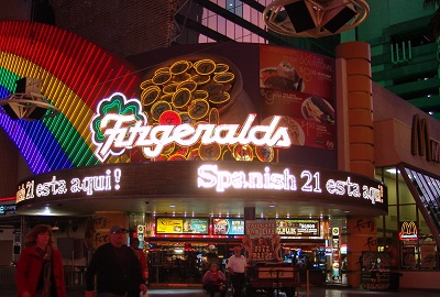 fitzgeralds at night downtown vegas