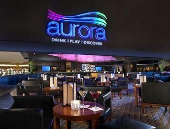 neon blue aurora at the luxo