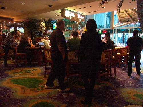 blackjack with strip in backgroun