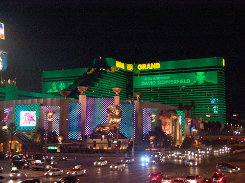 night view of MGM Grand