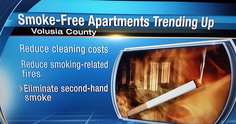 sign at the new apartment in orlando that promises smoke free