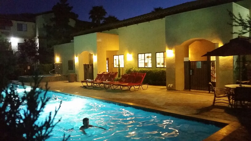 The Lap pool is adjacent to the Fitness Center