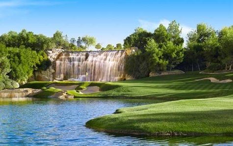 waterfall at golf course