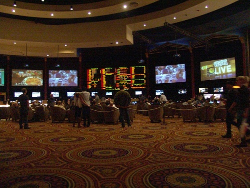 caesars palace sports book is often very crowde