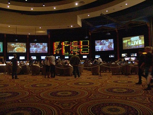 caesars palace sports book is often very crowde