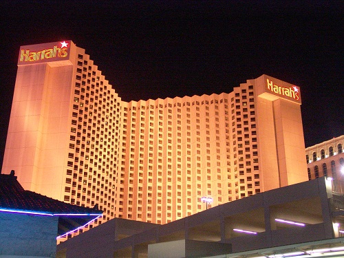 beautiful night view of harrahs from the back