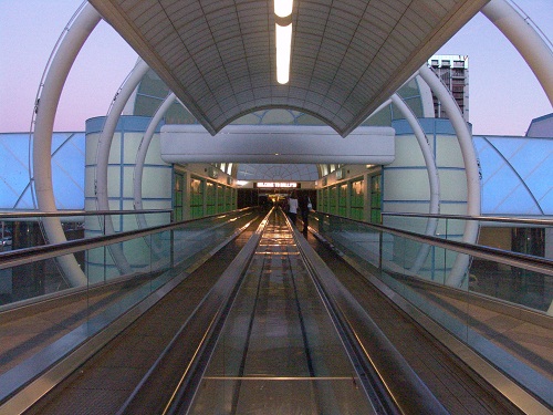 moving sidewalks were torn out for the addition of the bazaar Shops