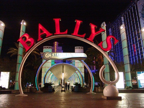 iconic ballys night tunnel sign was most famous in Vegas but it was torn down for the bazaar Shops