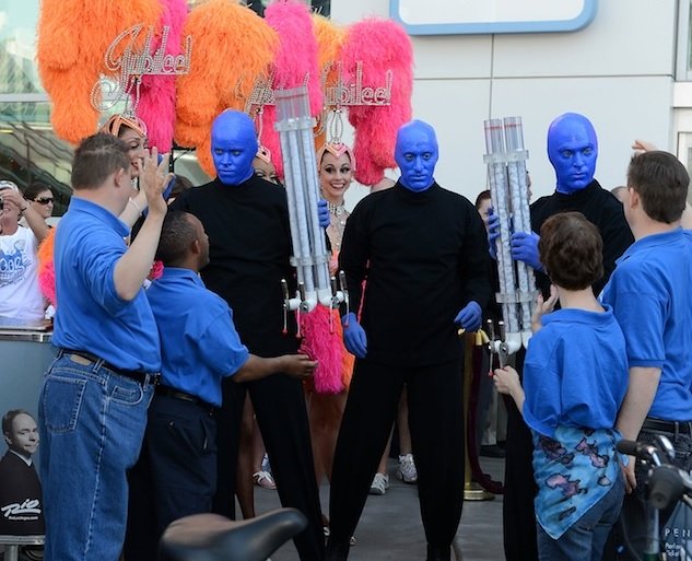 Blue Man group with members of Opportunity Village