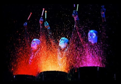 Blue Man Group performing at the Monte Carlo Theatre Las Vegas