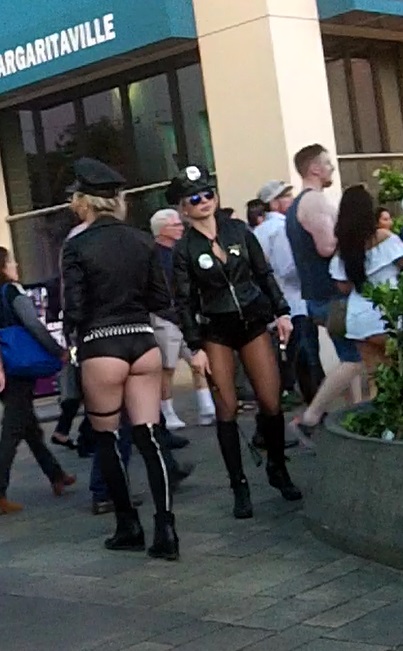 The Sexy Cops are all over Vegas, it's an easy outfit for a hot Girl and the routine is pretty easy also. You will get patted down before You take a selfie.