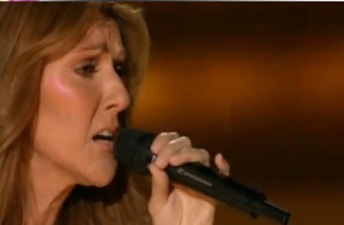 very serious celine singing in mi