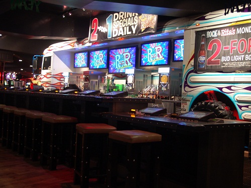 school bus made into a bar