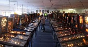 rows and rows of pinball machine