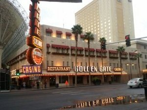 golden gate downtown vegas at dusk