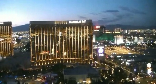 Mandalay Bay from Helicopter at night