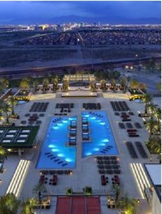 overlook the swimming pool and see lv strip in the distanc