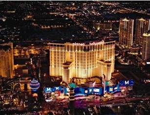 aerial view of planet hollywood